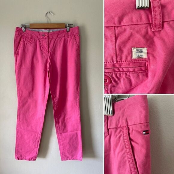 Tommy Hilfiger Pink Chino Dress Pants Women’s Size 6 With Pockets - Picture 1 of 8
